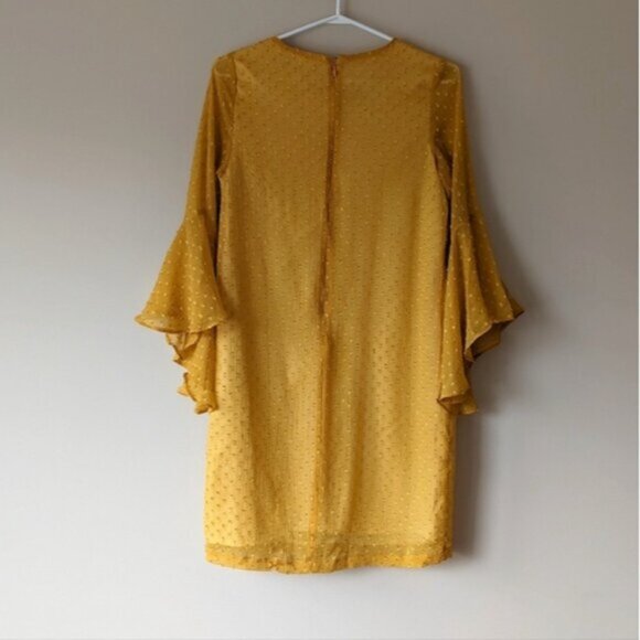 Van Heusen mustard yellow bell sleeve mini dress - Picture 5 of 6
